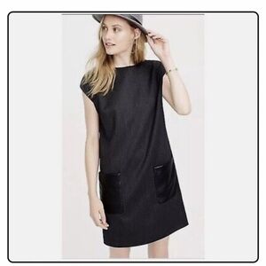 J. Crew Black Sleeveless Sheath Dress Crew Neck